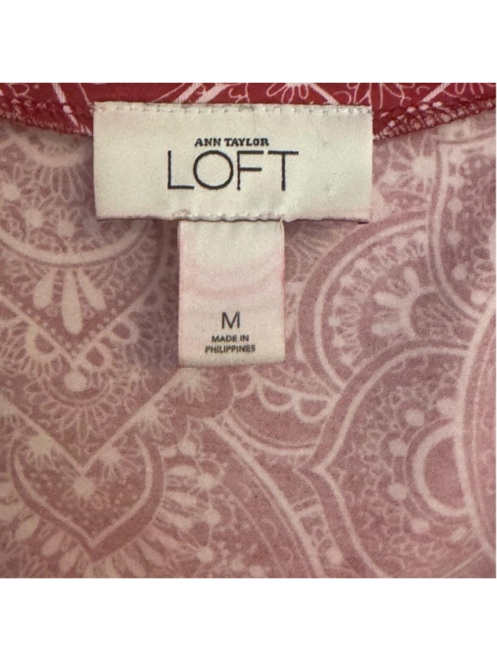 LOFT Red Paisley Print Top - Women’s Medium - Picture 6 of 6